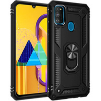 θωρακισμένη θήκη για Samsung Galaxy M21, Nox Case Ring, μαύρη