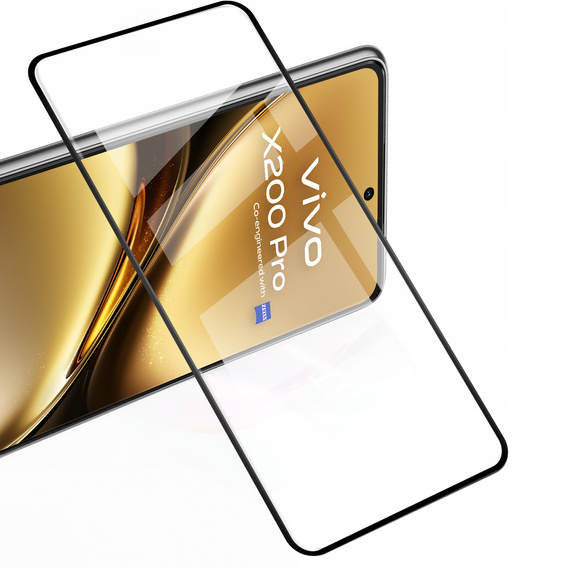 Μετριασμένο γυαλί 3D για Vivo X200 Pro 5G, μαύρο πλαίσιο