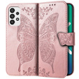 Θήκη με πτερύγιο για Samsung Galaxy A33 5G, Butterfly, ροζ rose gold