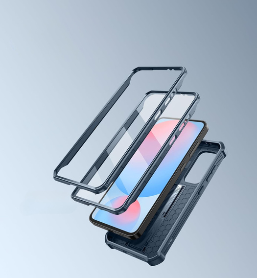 Θωρακισμένη θήκη για Samsung Galaxy S24 FE, Dexnor Full Body (Two Frames), σκούρο μπλε