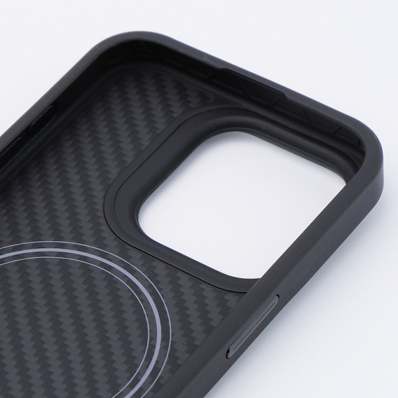 Θήκη για iPhone 15 Pro, Aramid Fiber Cover, μαύρη