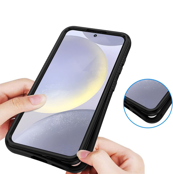 Θήκη για Samsung Galaxy S24, Shockproof, με μεμβράνη, μαύρη