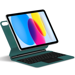 Θήκη πληκτρολογίου για iPad 10.9" 2022 (10 gen.) / iPad 11" 2025 A16 (11 gen.), Magnetic Keyboard Touchpad, πράσινη