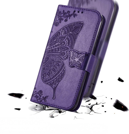 Θήκη με πτερύγιο για Motorola Edge 60 / 60 Fusion, Butterfly, μωβ