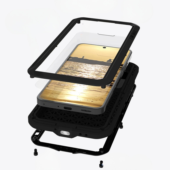 Love Mei Θήκη για Xiaomi 13, armored with glass, μαύρη