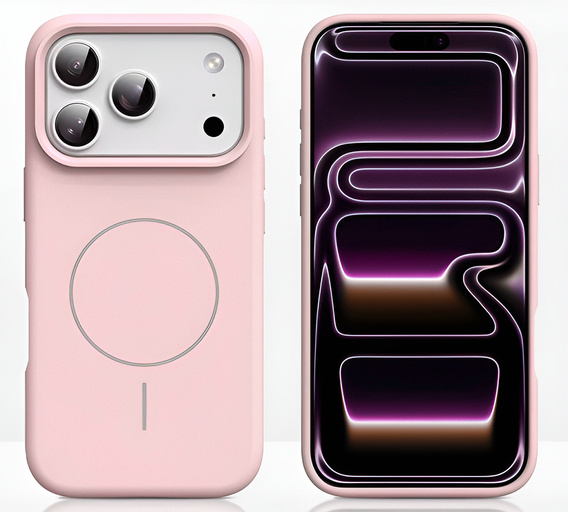 Θήκη σιλικόνης για iPhone 17 Pro, για MagSafe, αντικραδασμική, ροζ