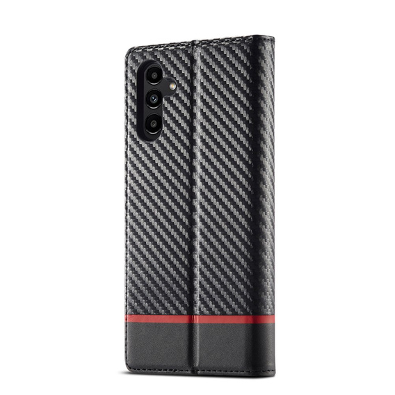 Θήκη με πτερύγιο για Samsung Galaxy A35 5G, Carbon LC.IMEEKE, μαύρη