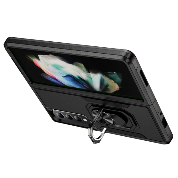 θωρακισμένη θήκη για do Samsung Galaxy Z Fold 4 5G, Nox Case Ring, μαύρη