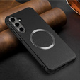 Θήκη για Samsung Galaxy S24 FE, Leather Hybrid MagSafe, μαύρη