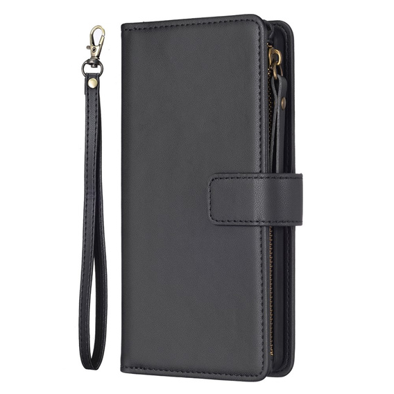 Θήκη με πτερύγιο για Xiaomi Redmi Note 13 Pro 4G / Xiaomi Redmi Note 14S / Xiaomi Poco M6 Pro 4G, Wallet Zipper Pocket, μαύρη