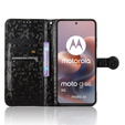 θήκη πτερύγιο για Motorola Moto G86 Power 5G, Wallet Rhombus, μαύρη