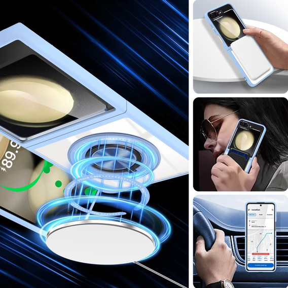 Θήκη για Samsung Galaxy Z Flip7 FE / Z Flip6, Corners Dropproof, για MagSafe, διαφανής / μπλε