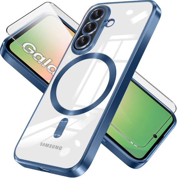Θήκη για Samsung Galaxy A56, Electro MagSafe, σκούρο μπλε + Γυαλί για την οθόνη