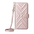 Θήκη με πτερύγιο για Oppo Reno 13 5G, Crossbody Leather Wallet, ροζ