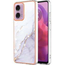 Προστατευτική θήκη για Motorola Moto G24 / G24 Power / G04, Marble Slim Case, λευκή