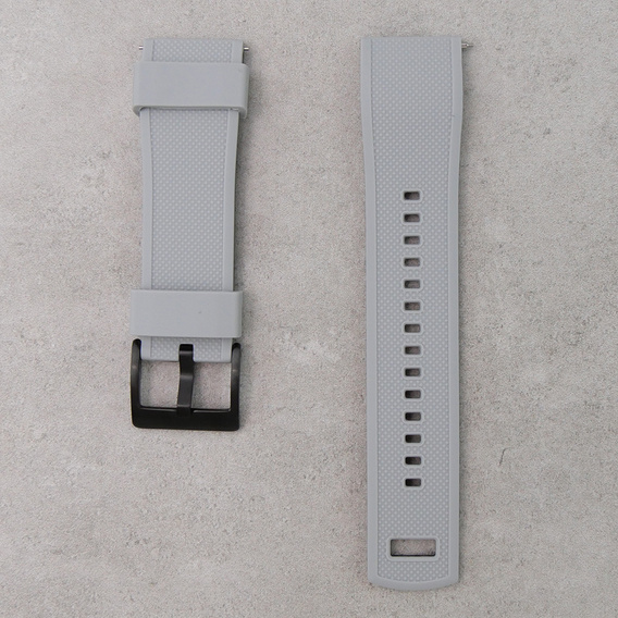 Λουράκι σιλικόνης ERBORD Universal 22mm, Dual Color, γκρι / μαύρη / μαύρη αγκράφα