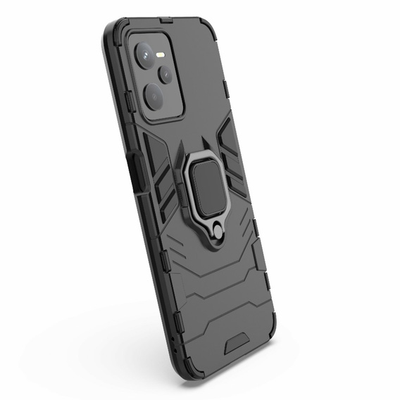 Θήκη για Realme C35, Kickstand Ring, μαύρη
