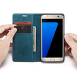 θήκη CASEME για Samsung Galaxy S7 Edge, Leather Wallet Case, μπλε