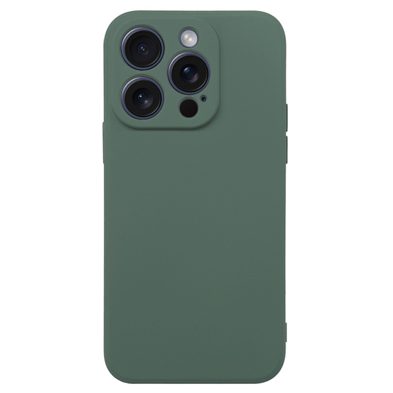 Θήκη για iPhone 15 Pro Max, Silicone Lite, σκούρα πράσινη