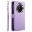 Θήκη με πτερύγιο για Honor Magic 7 Lite, Wallet Zipper Pocket, μωβ