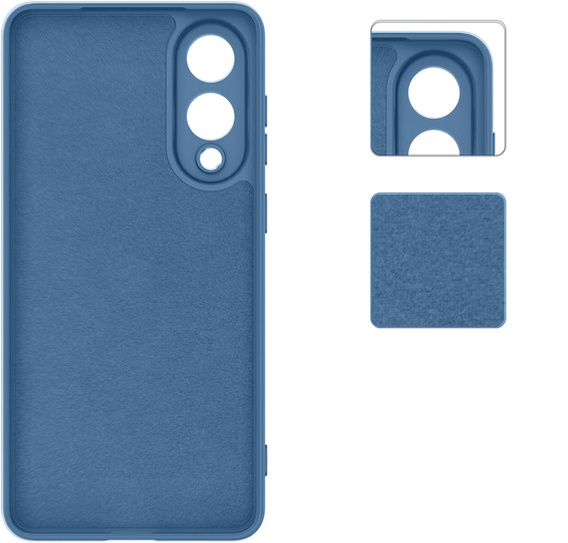 Η θήκη για Samsung Galaxy S25 Edge, Silicone Lite, μπλε + γυαλί 9H
