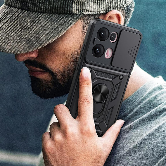 Θήκη για Oppo Reno 13 Pro, CamShield Slide, μαύρη