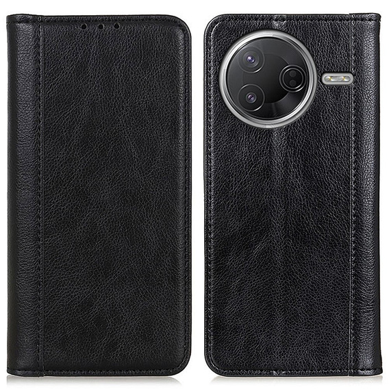 θήκη με πτερύγιο για Xiaomi Poco F7 Pro / F7 Ultra, Split Leather, μαύρη