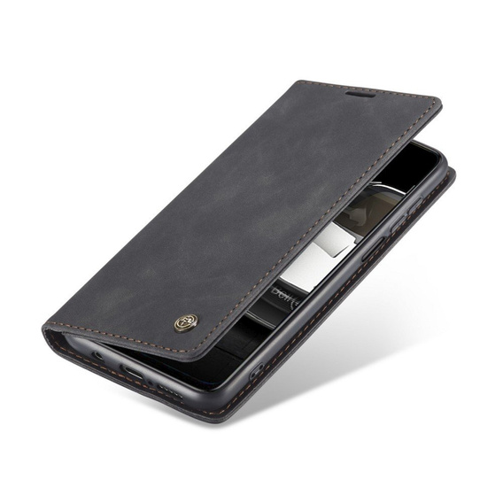 θήκη CASEME για Xiaomi do Redmi Note 9s / 9 Pro, Leather Wallet Case, μαύρη