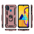 θωρακισμένη θήκη για Samsung Galaxy M21, Nox Case Ring, ροζ rose gold