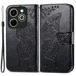 Θήκη με πτερύγιο για Infinix Hot 40i, Butterfly, μαύρη