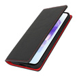 Θήκη με πτερύγιο για Samsung Galaxy S25, Litchi Skin Grain, μαύρη