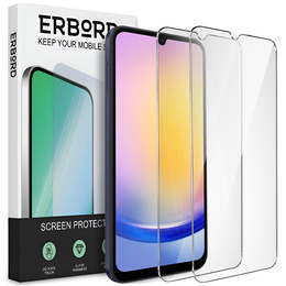 2x Μετριασμένο γυαλί για Samsung Galaxy A25 5G, ERBORD 9H Hard Glass στην οθόνη