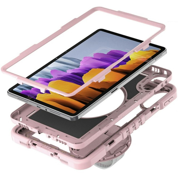 Θήκη θωράκισης για Xiaomi Redmi Pad 2, με βάση και ιμάντα ώμου – ροζ