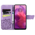 Θήκη με πτερύγιο για Motorola Moto G24 / G24 Power / G04, Butterfly, μωβ
