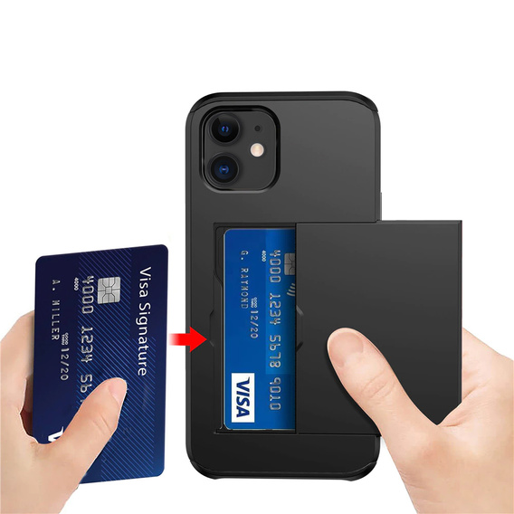 Θήκη για iPhone 11, Sliding Card Holder, μαύρη