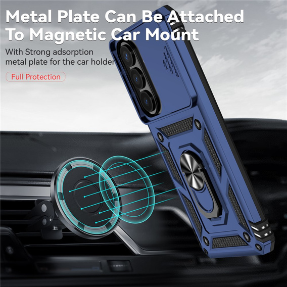 Θήκη με βάση και προστατευτικό φακού για Samsung Galaxy S26 Plus, μπλε