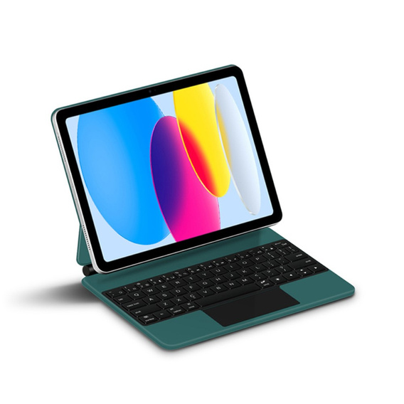 Θήκη πληκτρολογίου για iPad 10.9" 2022 (10 gen.) / iPad 11" 2025 A16 (11 gen.), Magnetic Keyboard Touchpad, πράσινη