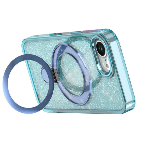 Η θήκη iPhone 16e, Glittery Magnetic Kickstand, μπλε