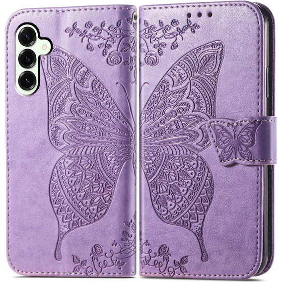 Θήκη με πτερύγιο για Samsung Galaxy S25 FE, Butterfly, μωβ