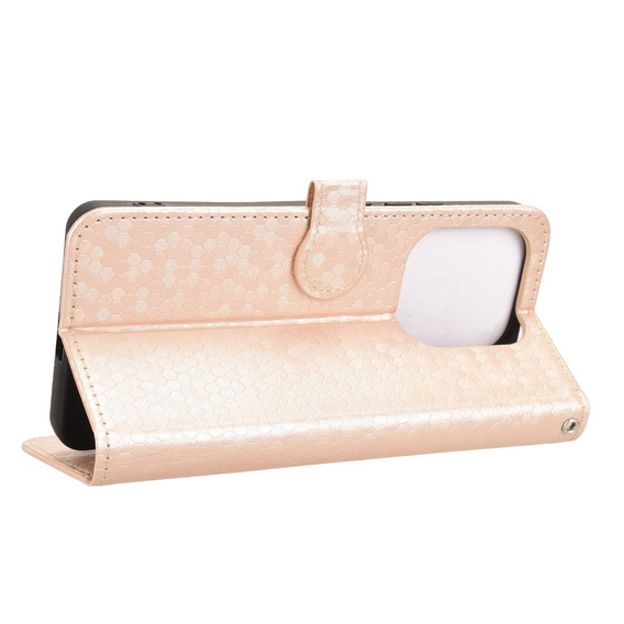 θήκη πτερύγιο για Xiaomi Redmi Note 14 4G, Wallet Rhombus, ροζ