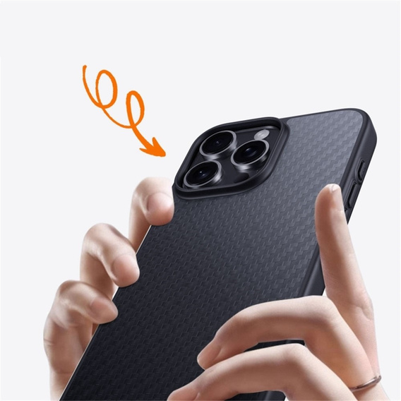 Θήκη για iPhone 16 Pro, Aramid Fiber Cover, μαύρη