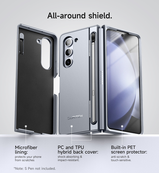 Θήκη Suritch Full Body με βάση και θήκη για γραφίδα για Samsung Galaxy Z Fold5