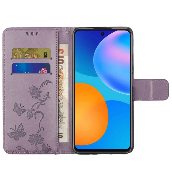 Θήκη με πτερύγιο για Samsung Galaxy M23, Butterfly, μωβ