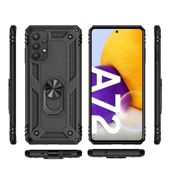θωρακισμένη θήκη για Samsung Galaxy A72 5G, Nox Case Ring, μπλε