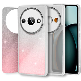 Θήκη για Xiaomi Redmi A3, Glittery Powder, λευκό / ροζ