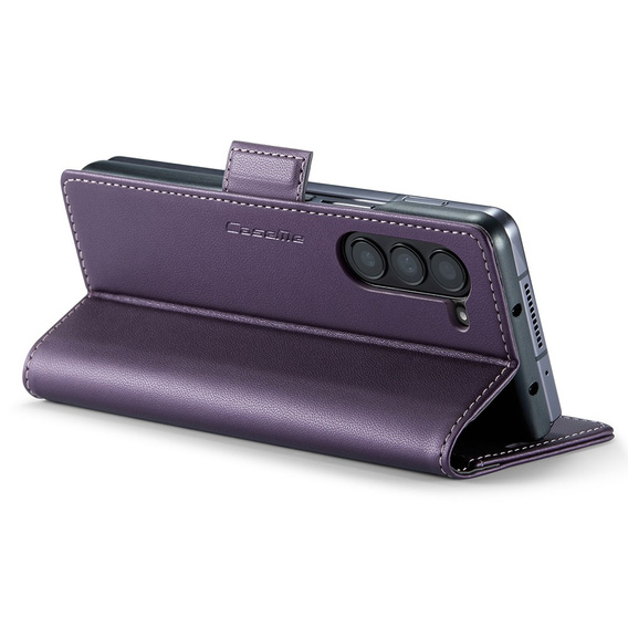 CASEME flip case για Samsung Galaxy Z Fold6 5G, Litchi Wallet, μωβ