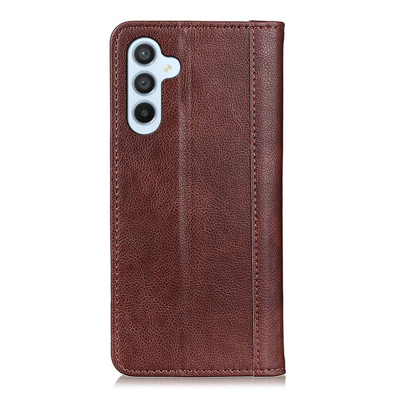 Θήκη με πτυσσόμενο καπάκι Split Leather για Samsung Galaxy A57 5G, καφέ