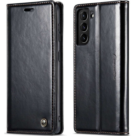 θήκη CASEME για Samsung Galaxy S21, Waxy Textured, μαύρη