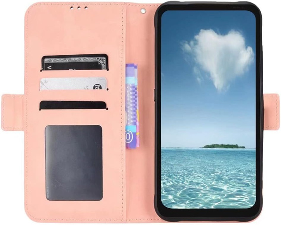 Θήκη με πτερύγιο για Realme 12+ Plus 5G, Card Slot, ροζ