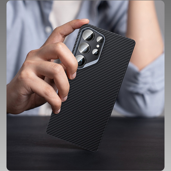 θήκη BENKS Kevlar για Samsung Galaxy S25, για MagSafe, Carbon Fiber, μαύρη